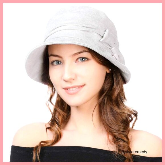 Polyester Blend Cloche Bucket Hat Packable Crushable Fedora main image 7
